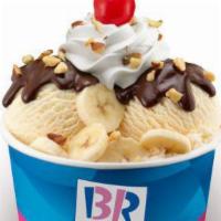 Banana Royale Sundae · 2 of your favorite ice cream flavors topped off with bananas, your choice of wet topping, ch...