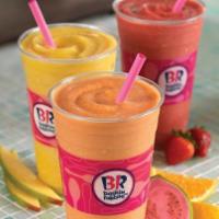 Smoothie · Delicious tropical, strawberry or mango fruit blended with nonfat Vanilla flavored frozen yo...