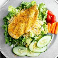 Salad with Tilapia · Salad with a mild flavored fish. 