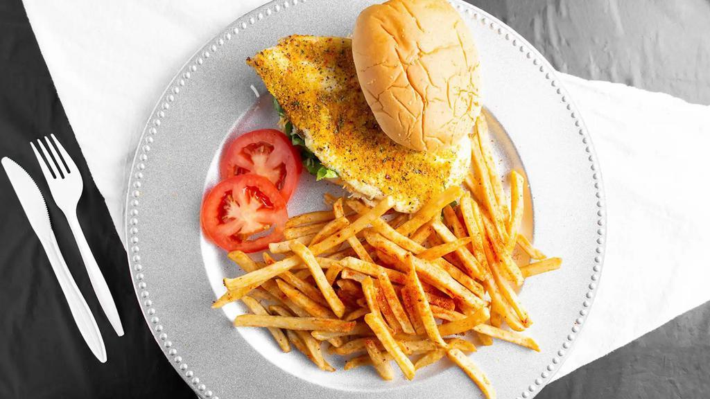 Grilled Chicken Sandwich with Fries · 
