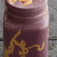 PB Protein Shake · A blend of banana, organic acai, strawberries, blueberries, almond milk, protein powder and ...