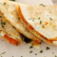 Cheese Quesadilla · Served with salsa, sour cream and tortilla chips on side.