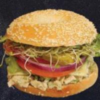 5. Chicken Salad Sandwich Lunch · Sandwich come with mayo, mustard, cheese, lettuce, tomato, onion, pickles, sprouts, and avoc...