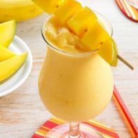 Mango Maya Smoothie · Alfonso mango purée, Green Apple with Banana and Milk. No added sugar.