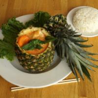 Pineapple Curry ·  Red curry paste, coconut milk, fresh pineapple chunks, broccoli carrots, bell peppers basil...