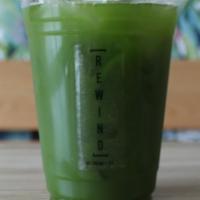 Iced Matcha Americano · Filtered water with premium matcha from Japan. Size 16oz