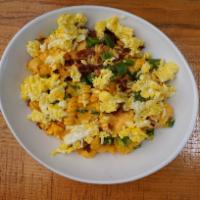 Hangover Mac · Spiral macaroni with our house made cheese recipe with scrambled egg, applewood smoked bacon...