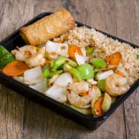Kung Pao Shrimp · Includes fried or steamed rice and an eggroll.