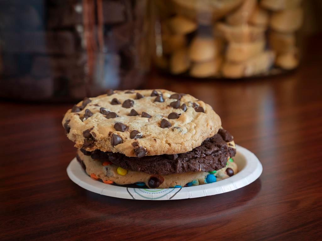 Jumbo Cookies · Choose from our homemade chocolate M & M,  gourmet chocolate chip, or gourmet reece's peanut butter cup.  They come individually packaged 