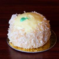 Key Lime Bomb ·  Lemon Cake with a Key Lime Mousse Filling  