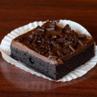 GLUTEN FREE Chocolate Brownie · Homemade gluten free chocolate brownie topped with chocolate fudge 