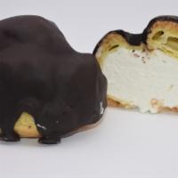Lobster Tail Cream Puff · Chocolate covered Cream Puff  filled with a blend of three homemade creams: Italian boiled c...