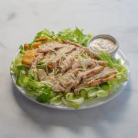 Grilled Chicken Caesar Salad · Marinated grilled chicken breast over Caesar.