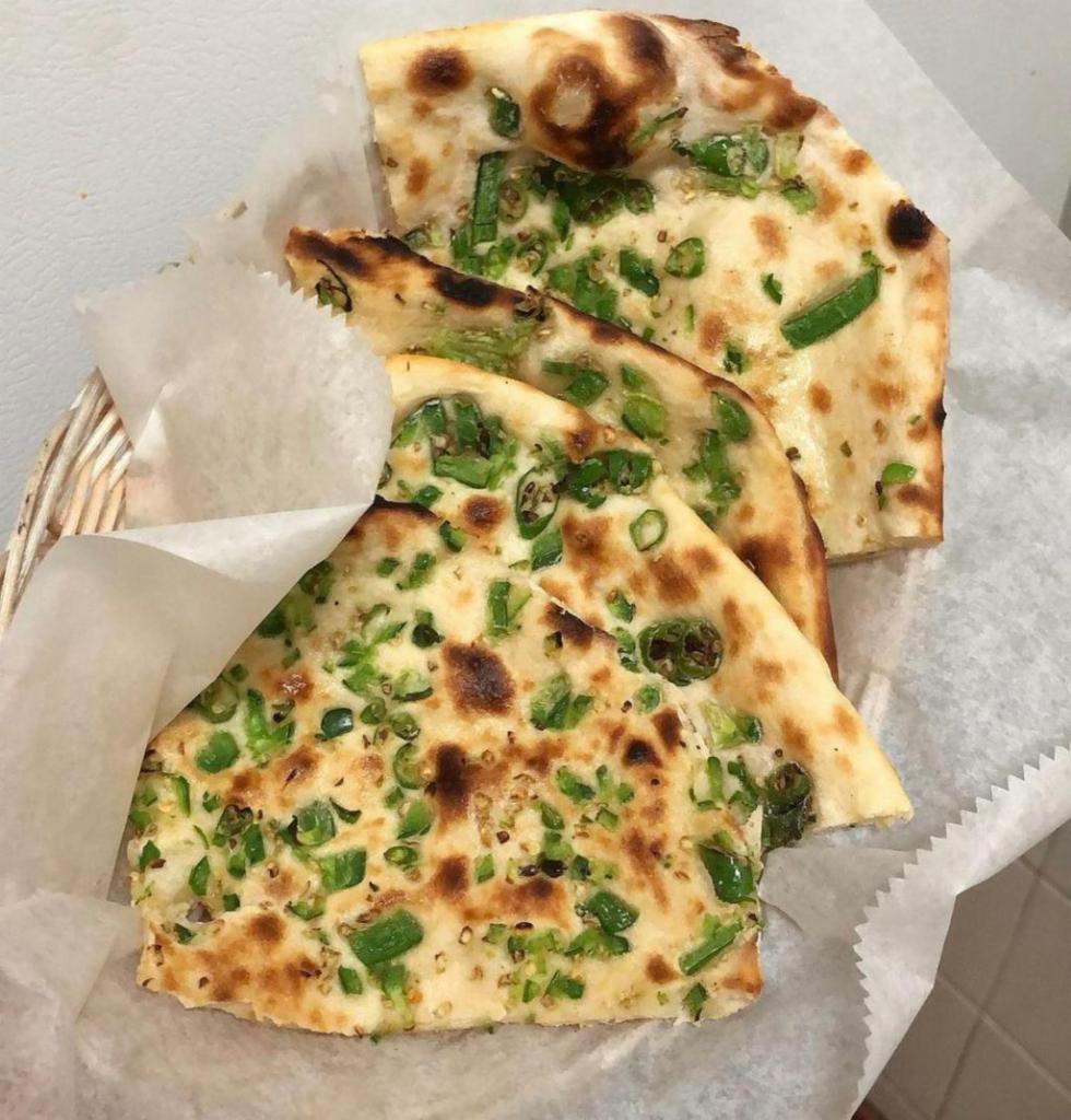 Chilly Naan · Naan stuffed with fresh spicy green chillies