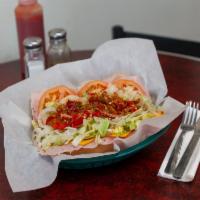 Ham and Cheese Hoagie · Ham with American cheese, tomato, lettuce, onions, sweet cherry peppers, oil, and spices.