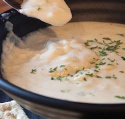 Clam Chowder · A thick hearty soup consisting of clams, potatoes, onions within a milk or cream base.
