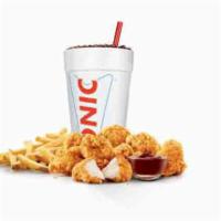 #8 JUMBO POPCORN CHICKEN® Combo · Comes with a drink and tots.
