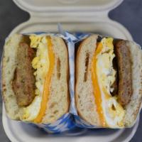 Turkey Sausage Egg N Cheese · Delicious Turkey Sausage, egg, and your choice of cheese on our house made ciabatta bread