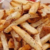 Sumac Fries · Seasoned, hand cut potato fries