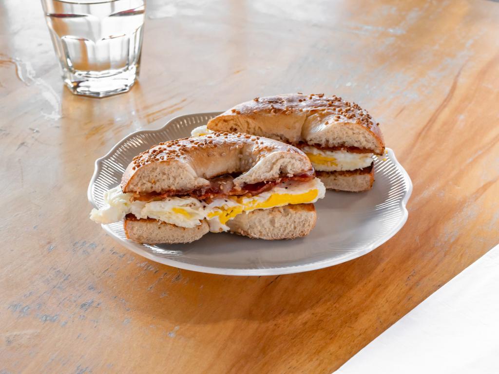 Belvedere Bagels and Croissants Meat  · Egg, cheese, and bacon, sausage, or turkey. 