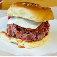 Super Beef Sandwich · Served on a toasted onion roll.