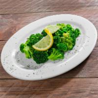 Sauteed Broccoli · Fresh broccoli spears sauteed with garlic, lemon, olive and herbs.