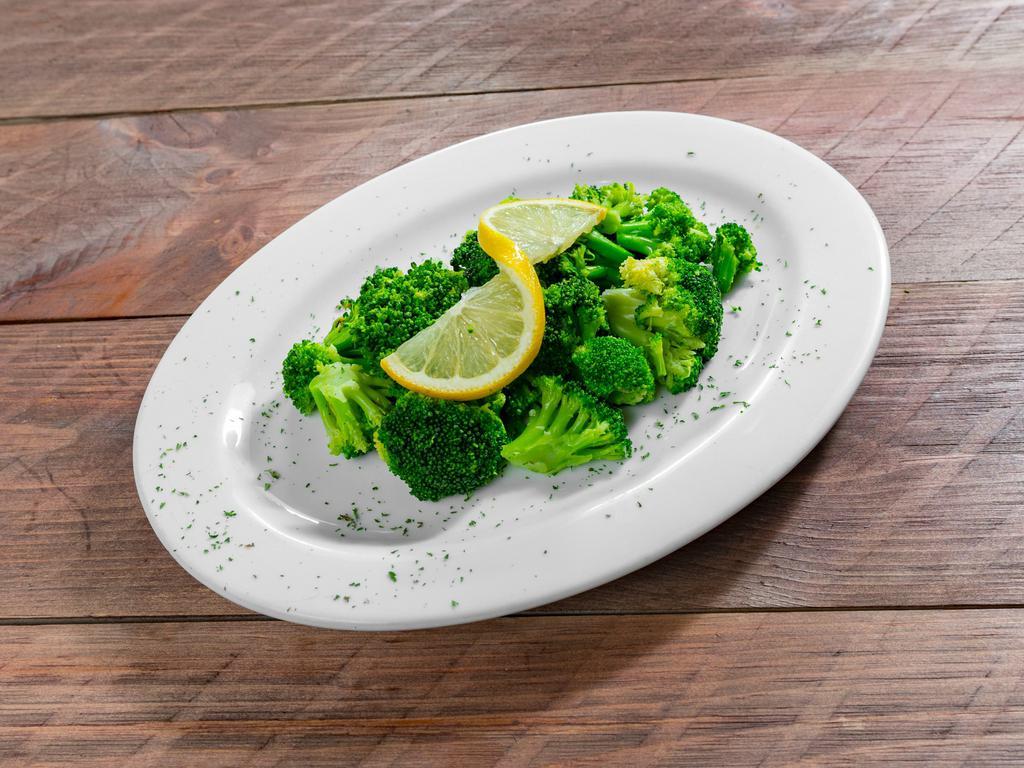 Sauteed Broccoli · Fresh broccoli spears sauteed with garlic, lemon, olive and herbs.