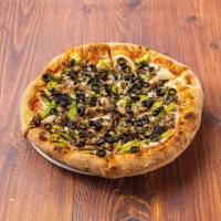Vegetarian Pizza · Onions, green peppers, mushrooms and olives. Vegetarian.