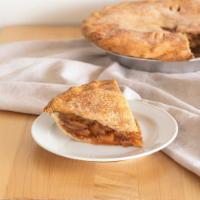 Double Crust Apple Fruit Pie · Our traditional apple pie with thinly sliced northern spy apples inside of 2 flaky pie crusts.