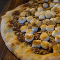 Smore Pizza · Pizza dough with Nutella, Smores and crackers
