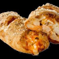 Buffalo Chicken Ranch Calzone · Crispy chicken strips slathered in fiery Buffalo sauce and creamy ranch, oozing with Parmesa...