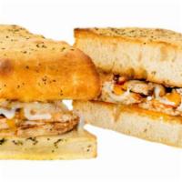 Sarpino's Petto Ala Parmigiana Sandwich · Tender grilled chicken breast rolled in Italian herbs and topped with sharp Parmesan, our si...
