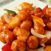Sweet and Sour Pork · Served with steamed rice. 