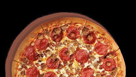 Medium 3 Meat Treat Pizza · Medium round pizza with pepperoni, sausage and bacon.