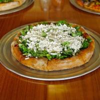 Armenian Pizza · White sauce, fresh tomatoes, fresh green onions, fresh cilantro, fresh basil and fresh feta ...