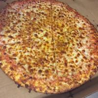 The Rhode Islander Gourmet Pizza · Italian herb flavored crust, three cheese blend. Six giant slices.