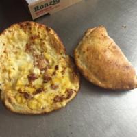 Mac and Cheese Calzone · Mac & Cheese, bacon and more cheese