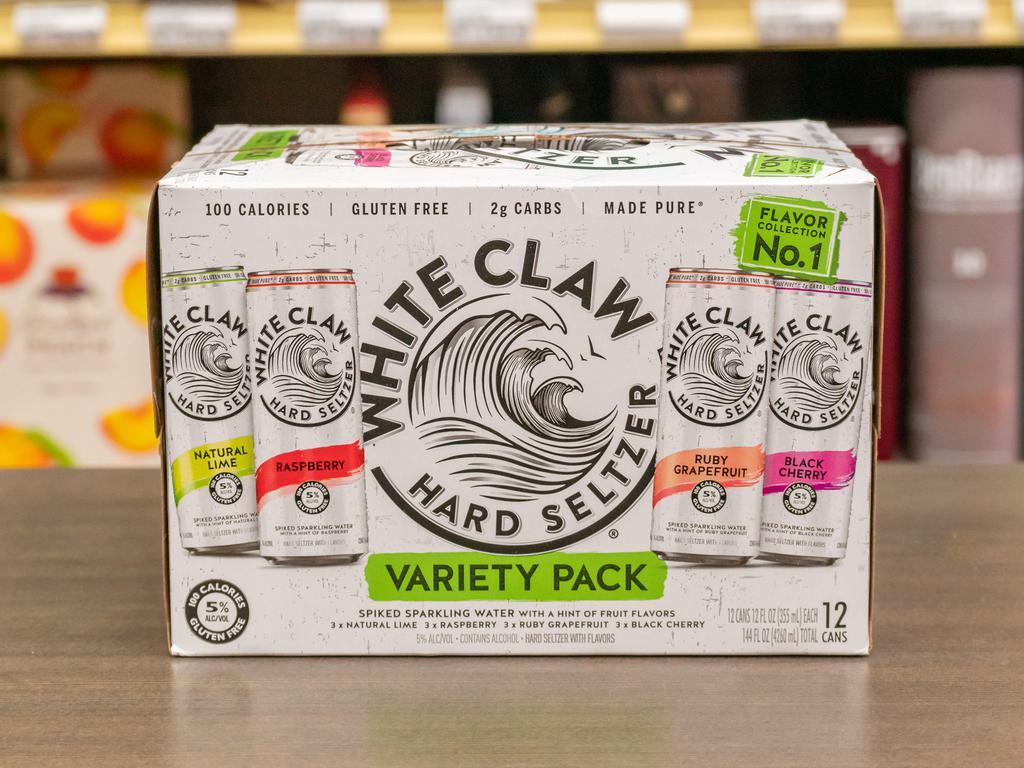 12 Pack - 12 oz. Can of White Claw Variety Pack No. 1 Hard Seltzer (5.0% ABV) · Must be 21 to purchase.