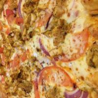 Chicken Doner Pizza · Chicken doner and onions.