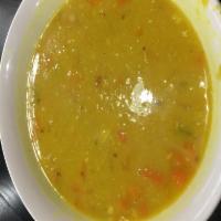 Lentil Soup · Our homemade red lentil soup with pureed vegetables, butter, spices and lemon juices.