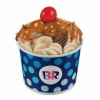 Banana Royale Sundae · Two of your favorite ice cream flavors topped off with bananas, your choice of wet topping, ...