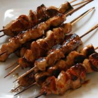 Chicken Skewers · New favorite. Sweet, marinated white meat chicken grilled on a stick.