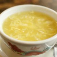 Egg Drop Soup · Also known as Egg Flower Soup, this classic favorite contains corn, watercress, egg whites, ...