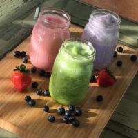  Strawberry, Kale, Pineapple Smoothie · With juice or non-fat yogurt. Gluten free and vegan.