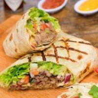 Burrito Grill · Lettuce, pico de gallo, cheese, nacho cheese, chipotle sauce, cilantro, potato stix, and col...