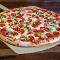Supreme Specialty Pizza · Sausage, pepperoni, onions, mushrooms, and green peppers.