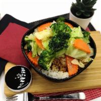 Veggie Teriyaki Bowl · Freshly Cooked Broccoli, Cabbage and Carrot with steamed Jasmine Rice. Topped with our signa...