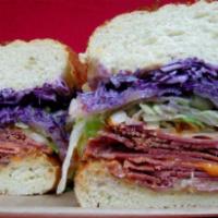 91. Paul Reubens · Pastrami, homemade poppy seed cole slaw, french dressing, swiss cheese.