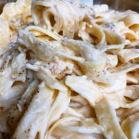 Fettuccine with Sauce · 8oz of handmade fettuccine with your chonce of sauce.