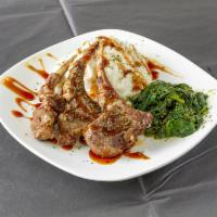 Lamb Chops Dinner  · 3 well seasoned lamb chops with your choice of 2 sides. A small piece of young sheep. 